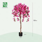 kunstplant kunstboom met bloemen 120 cm kunstplanten in pot grote roze nepplanten voor binnen buiten slaapkamer kantoor tuindecoratie (1 stuk)