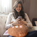 Schattig pluche kussen, sofakussen, knuffeldieren, zachte bankdecoratie, geschenken voor verjaardag, Kerstmis, 35 x 27 cm (beer)