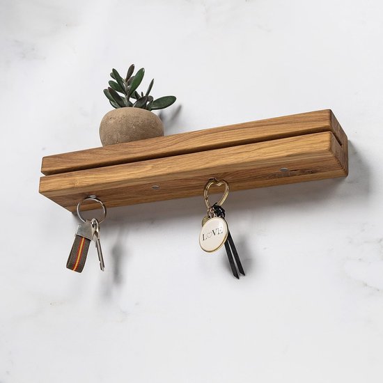 Key rack hout met plank - keyboard met magneet - key holder key organizer wall storage (met magneet)