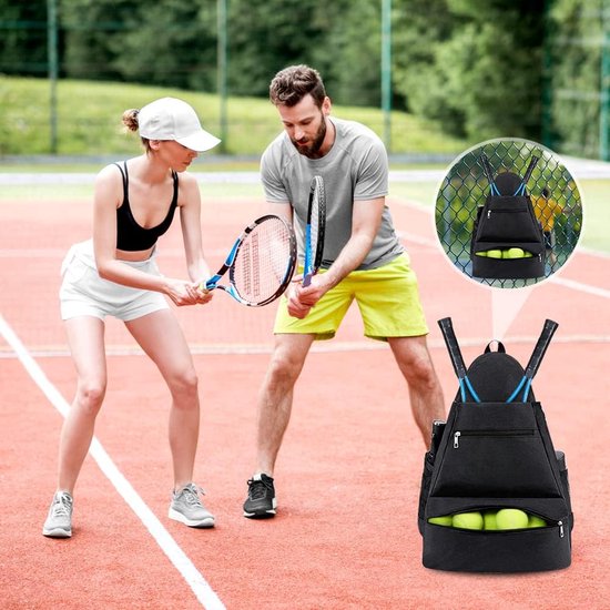 Tennisrugzak met schoenenvak Tennistas voor heren en dames Grote rackettassen Sporttas biedt plaats aan 2 rackets voor tennisrackets Badmintonrackets Pickleball Paddle Squashrackets