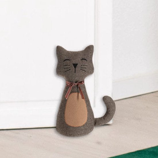 Deurstopper, zware deurhouder, schattig kattendesign, functioneel woonaccessoire, stopper voor ramen en deuren, optimaal bij doorgang (1 stuk - kater zazzles)