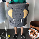 Opbergmand voor kinderen, cartoon, speelgoed, grote opvouwbare cartoon, stofvlies, opbergdoos voor kleding en speelgoed voor kinderkamer (olifant)