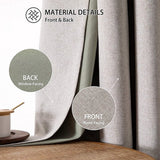 Set van 2 verduisteringsgordijnen, ondoorzichtige gordijnen met ringen, beige, 145 x 132 cm (h x b), thermogordijn, linnen, kort, voor woonkamer, kinderkamer, slaapkamer, set van 2