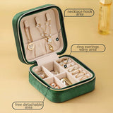 Jewelry Organizer-sieradenkistje voor meisjes, kleine sieradenkoffer, draagbaar, sieradendoosje met ritssluiting, sieradenkistje voor ringen, oorbellen, halskettingen