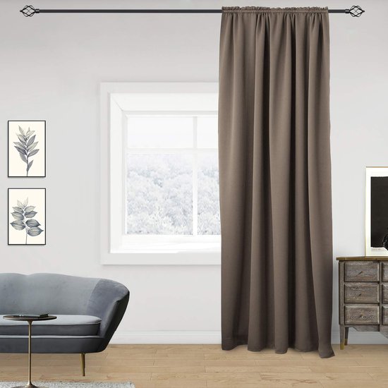 Rootz Thermovorhang - Verduisteringsgordijn - Draperie - Raamschaduw - Verduisteringsgordijn - Privacyscherm - Kamerverdeler - Taupe - 135x245 cm