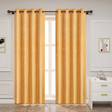 Verduisteringsgordijn, ondoorzichtig, fluwelen gordijnen met ringen, 2 stuks, thermogordijn, ringgordijn, 300 g/m², zware verduisteringsgordijnen, lichtdicht, voor slaapkamer en woonkamer, 140 x 225 cm, mosterd