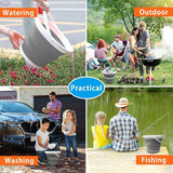 Siliconen opvouwbare emmer 10L is een handige, opvouwbare emmer die ideaal is voor thuis schoonmaken, kamperen, vissen, autowassen, keukengebruik en als draagbare watercontainer. De emmer is grijs van kleur.