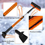 3-in-1 ijskrabber voor de auto, 3-in-1 ijsschraper voor de auto, met bezem, telescopische reinigingsborstel met rakel