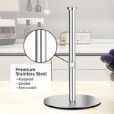 Keukenrolhouder Staande roestvrijstalen keukenrolhouder voor standaard en grote rollen voor keuken en eettafel werkblad (zilver)