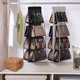 Lirex Handtas Opknoping Organizer (8 Pocket), Opknoping Purse Organizer Handtas Opberghanger Oxford Doek Closet Organizer voor Familie Kast Slaapkamer, Opvouwbaar en Universele Fit, Grijs