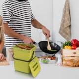 Hangende vuilnisemmer, 5 l, keukenvuilnisemmer, afvalemmer met deksel, afvalbak om op te hangen, voor keuken, auto, badkamer, kantoor, slaapkamer, groen