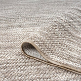 Laagpolig vloerkleed voor de woonkamer – taupe – 120 x 170 cm – vloerkleden in boho-stijl met franjes – effen – slaapkamer, eetkamer