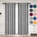 Fluwelen gordijnen, ondoorzichtig, verduisteringsgordijn met plooiband, thermogordijn, 300 g/m², zware fluweelachtige verduisteringsgordijnen voor slaapkamer en woonkamer, 140 x 225 cm (b x h), grijs