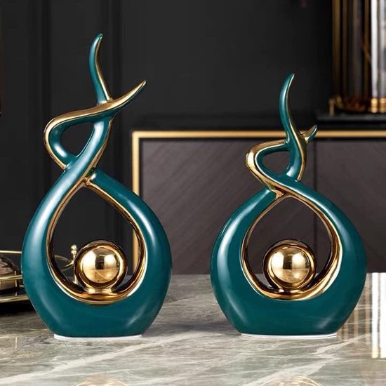 Keramisch beeld, moderne abstracte sculptuur, woondecoratie, tafeldecoratie voor woonkamer, slaapkamer, eetkamer, kantoor