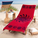 Hoes van badstof voor ligstoel Tropical Sun RED 83 x 200 cm 100% katoen