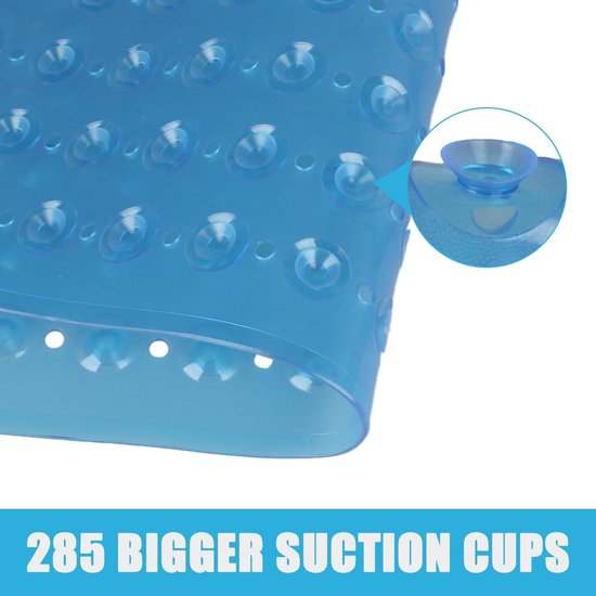 Douchemat, antislip, 80 x 80 cm, antislipmat voor douche met zuignappen en afvoergaten, BPA-vrij, schimmelbestendig en machinewasbaar