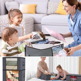 5 stuks 90L opbergzakken, grote kastorganizerset met versterkt handvat, opbergdoos onder het bed voor kledingopslag, voor dekbedden, kleding, dekens en speelgoed (grijs)