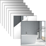 8 stuks zelfklevende tegelspiegels 20 x 20 cm, zelfklevende spiegeltegels spiegel van acryl decoratieve spiegel wanddecoratie (rechte hoek)