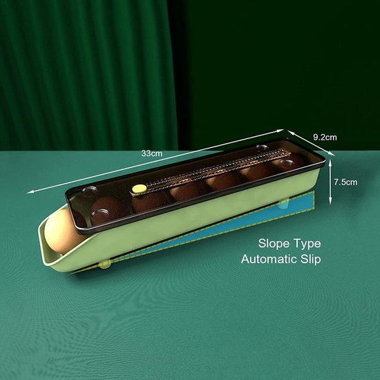 met automatische rollen, 3 stuks ei opbergdoos, stapelbare eierhouder, plastic eierdoos voor koelkast, vriezer, bijkeuken, keuken, 21 eieren, 3 x 7 (3 stuks)