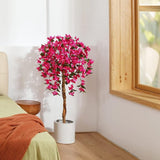 kunstplant kunstboom met bloemen 120 cm kunstplanten in pot grote roze nepplanten voor binnen buiten slaapkamer kantoor tuindecoratie (1 stuk)