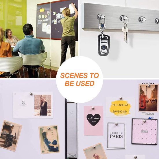 Neodymium magneten, extra sterk, 28 stuks, mini-magneten, 12 x 16 mm, voor magneetbord, steekbord, prikbord, koelkast, kegelmagneten, neodymium magneten, klein, met opbergdoos