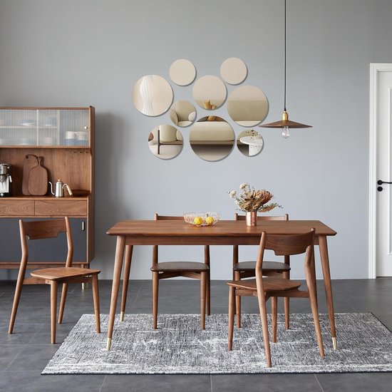 Spiegelstickers, ronde spiegeltegels, tegelspiegel, zelfklevend, zelfklevend, wanddecoratie, kleine wandspiegel, acryl spiegel, muursticker voor badkamer, keuken, woonkamer, 9 stuks