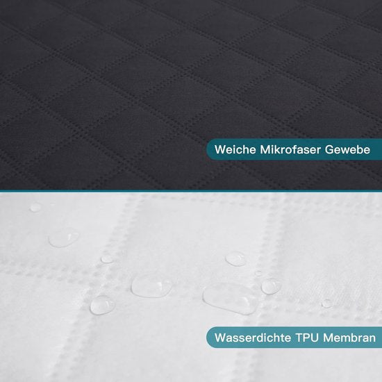 Matrasbeschermer, waterdicht, ademend, waterdicht, vochtbescherming, waterdichte matrasbeschermer, 180 x 200, donkergrijs, matrasbescherming, incontinentie-onderlegger, wasbaar voor bed