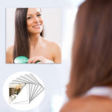 Vierkant acryl spiegelstickervel, 10 stuks acryl spiegel-muurstickers, 15 cm x 15 cm, verwijderbare muurstickers, voor badkamer, woonkamer, slaapkamer, stickers (zilver)