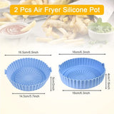 2 stuks Airfryer siliconen pot heteluchtfriteuse mand siliconen 5,7 inch herbruikbare universele airfryer-mand anti-aanbaklaag airfryer matten voor oven magnetron cake bakvorm