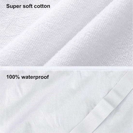 waterdichte matrasbeschermer - waterproof mattress protector ademende matrasbeschermer - breathable mattress protector anti-allergische matrasbeschermer - anti-allergenic mattress protector katoen - cotton 90 x 200 cm - 90 x 200 cm