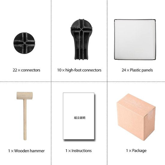 Schoenenrek, DIY Cube planksysteem, set van 6 steekplanken, ruimteverdeler van kunststof, opslag van kleding, schoenen, voor slaapkamer, semi-transparant