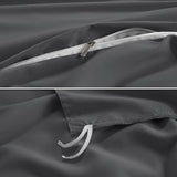 Beddengoed 220 x 240 cm, 3-delig, antraciet - dekbedovertrek 220 x 240 cm, met kussenslopen 40 x 75 cm, beddengoedsets 240 x 220 cm, van microvezel met ritssluiting, zacht en strijkvrij, grijs