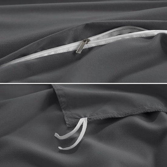 Beddengoed 220 x 240 cm, 3-delig, antraciet - dekbedovertrek 220 x 240 cm, met kussenslopen 40 x 75 cm, beddengoedsets 240 x 220 cm, van microvezel met ritssluiting, zacht en strijkvrij, grijs