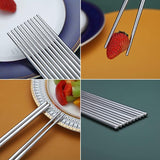 10 paar herbruikbare eetstokjes, roestvrijstalen metalen eetstokjes, Japanse Chinese Koreaanse eetstokjes vaatwasmachinebestendig, 8,9 inch (zilver/eetstokjes)