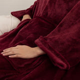 Deken met mouwen en voetenzak, fleece, microvezel, zachte fleecedeken, dagdeken, tv-deken om aan te trekken, cadeau voor vriendin