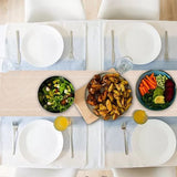 Tafelloper linnen beige 32 x 275 cm, tafelloper linnenlook hoogwaardige tafelloper effen kleur, modern onderhoudsvriendelijk tafelloper voor eettafel, salontafel, restaurant, decoratie