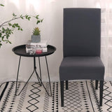 Stoelhoezen, 4 of 6-delige set, afneembaar, wasbaar, spandex, voor hotel, ceremonie, banket, restaurant, thuis, antraciet