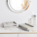 Sieradendienblad-organizer met 4 sieradenschalen, stapelbare sieradenlade-organizer, sieradenopslag voor oorbellen, ringen, grijs