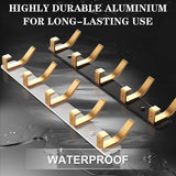 Kapstokhaken, zwart en goud, met 5 haken, deurhaken voor badkamer, keuken, woonkamer en hal