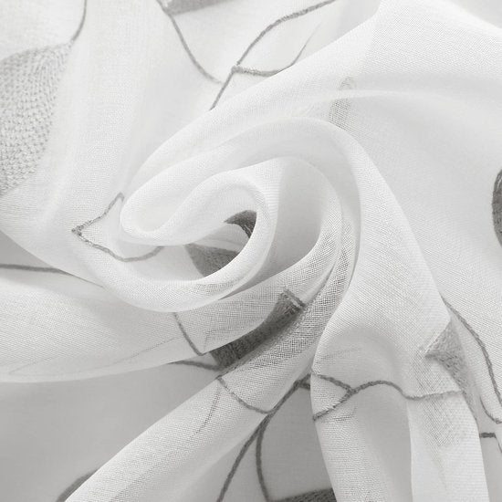 Vitrage Silvi grijs/wit B/H: 150/50 cm