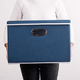 Opvouwbare opbergkubussen met deksel [Pack van 1] Opvouwbare stoffen opbergdozen Organizer Containermanden met deksel voor thuis (45x30x30cm)