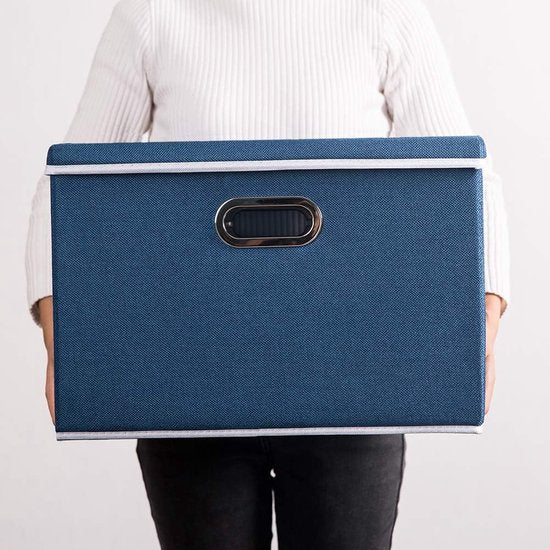 Opvouwbare opbergkubussen met deksel [Pack van 1] Opvouwbare stoffen opbergdozen Organizer Containermanden met deksel voor thuis (45x30x30cm)
