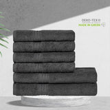 Handdoekenset van 100% biologisch katoen, hoge kwaliteit, zacht en zeer absorberend, sneldrogend, Oeko-Tex Made in Green & GOTS-gecertificeerd (2 badhanddoeken - 4 handdoeken, coal grey)