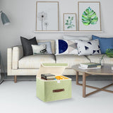 3 stuks opvouwbare opbergdozen met deksel, opbergdozen met deksel, dozen voor kleding, opbergdozen voor speelgoed, rek - groen