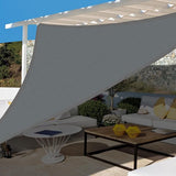 Zonnezeil, driehoekig, 4 x 4 x 4 m, met bevestiging, zonnezeil, waterdicht, zonwering, uv-bescherming, zeildoek zonder boren, geschikt voor balkon, tuin, terras en camping, grijs