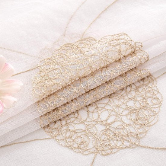 Sheer voile floral embroidery curtains with eyelets, transparent curtain, 2 pieces, eyelet curtain, gauze, pair scarves, window curtain for living room, bedroom, set of 2