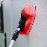 Telescopische wasborstel, autowasborstel voor caravan, auto, vrachtwagen, bus, bestelwagen, camper, telescoopsteel van 105-180 cm uittrekbaar, autowasborstel, reinigingsborstel