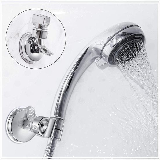 2 stuks zuignap houder voor douche, afneembare houder met 360° draaibaar voor douche, handdouche zuignap houder zonder boren