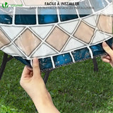 RANJIMA Tafelkleed rond 120 cm, rond tafelkleed voor buiten, rond RANJIMA Tafelkleed rond 120 cm, rond tafelkleed voor buiten, rond