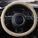 Auto Stuurhoes Stuurwielbeschermer Stuurhoes Microfiber Leer Universeel 37-38cm/15" Antislip Ademend Duurzaam (Beige)